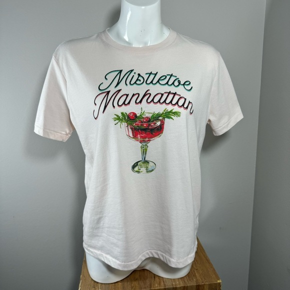Wildfox Mistletoe Manhattan Ryan Tee | Mauve Chalk, size Small - Picture 3 of 8